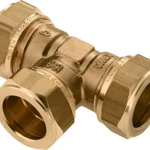 Bonfix knelkoppeling - T-stuk - 42mm x 42mm x 42mm - Messing Luxe