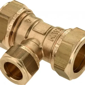 Bonfix knelkoppeling - T-stuk verlopend - 35mm x 15mm x 35mm - Messing Uitverkoop