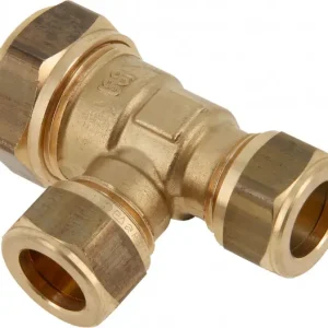 Bonfix knelkoppeling - T-stuk verlopend - 28mm x 22mm x 22mm - Messing Plaats Bestelling