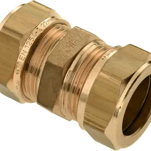 Bonfix knelkoppeling - Rechte koppeling - 54x54mm - Messing Luxe