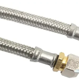 Flexibele aansluitslang - rvs gevlochten - knel x binnendraad - 12mm x 3/8” - DN8 - lengte 50cm Flitsaanbieding