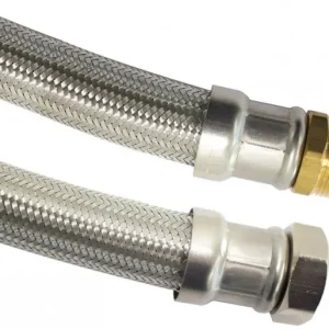 Koop Online Flexibele aansluitslang - rvs gevlochten - binnendraad x buitendraad - 1-1/2” - DN40 - lengte 100cm