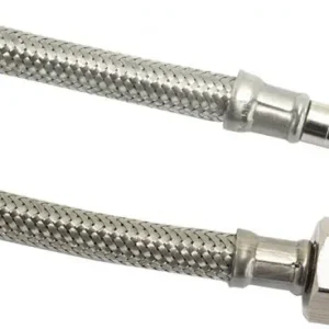 Flexibele aansluitslang - rvs gevlochten - binnendraad x buis - 1/2” x 10mm - DN8 - lengte 40cm Meest Verkocht
