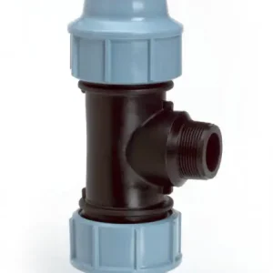 Draad t-stuk voor PE/tyleen - 16mm x 3/4” buitendraad - 16 bar Laatste Kans