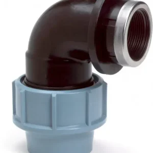 Voordeelprijs Schroefknie 90gr voor PE/tyleen - 40mm x 1” binnendraad - 16 bar