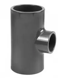 Druk PVC verloop t-stuk 90gr - 75x50x75mm - 16 bar Wereldwijde Verzending