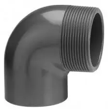 Druk PVC draadknie 90gr - 50mm x 1-1/4” - 10 bar Direct Verzonden