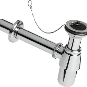 Lage Kosten Plugbekersifon - muurbuis - rozet - rubber stop - Verchroomd - 1-1/4” x 32mm