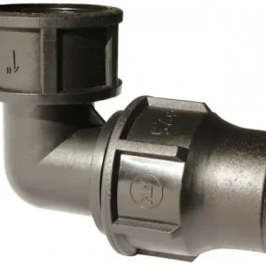 Trendy Schroef knie 90gr druppelslang PE - 16mm x 3/4”