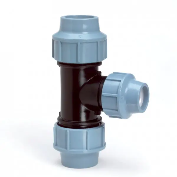 Verloop t-stuk voor PE/tyleen - 63x50mm - 16 bar Topkwaliteit