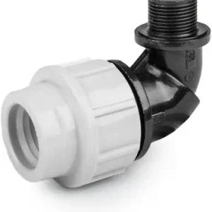 Draadknie 90gr voor PE/tyleen - 40mm x 1-1/4" buitendraad - 16 bar Trendy