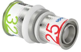 Op = Op Uponor S-Press Plus verloop koppeling - pers x pers - 32mm x 25mm - messing - Kiwa