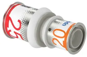 Uponor S-Press Plus verloop koppeling - pers x pers - 25mm x 20mm - ppsu - Kiwa Bulkbestelling