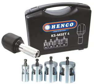 Henco - kalibratie- en afschuingereedschapset voor accu machine - 16 tot 32mm - staal Exclusief