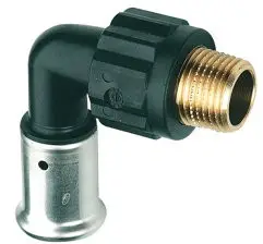 Groothandel Henco - draad knie 90° - pers x buitendraad - 16mm x 1/2" - pvdf