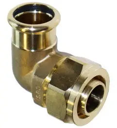 Express Levering Henco - overgangs knie 90° - pers x knel -26mm x 22mm - messing