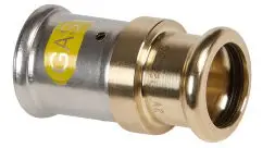 Modern Henco - overgangs koppeling - gas - pers x pers - 26mm x 22mm - messing