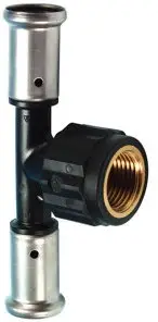 Alleen Vandaag Henco - schroef T-stuk 90° - pers x binnendraad x pers - 26mm x 3/4" x 26mm - pvdf