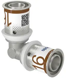 Uponor S-Press Plus knie 90° - pers x pers - 16mm x 16mm - messing - Kiwa Beste Prijs