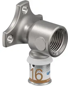 Uponor S-Press Plus muurplaat - kort model - binnendraad x pers - 1/2" x 16mm - Smart Aqua - Kiwa Authentiek