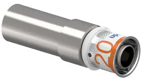 Merkproduct Uponor S-Press Plus overgangs koppeling - spie x pers - 22mm x 20mm - messing - Kiwa