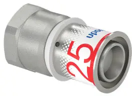 Nu Kopen Uponor S-Press Plus schroef koppeling - binnendraad x pers - 3/4" x 25mm - messing - Kiwa