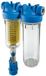 Atlas Filtri - vloeistof filter - zelfreinigend - type Duo HYDRA RAH OT - binnendraad x binnendraad - 1" x 1" - messing Op = Op