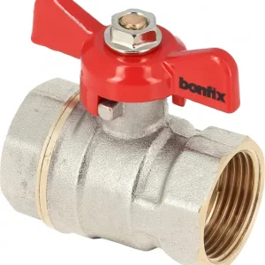 Veilige Betaling Bonfix Kogelkraan/schuifafsluiter - Rode vlindergreep bediening - drukklasse PN25 3/4 - 2 x binnendraad