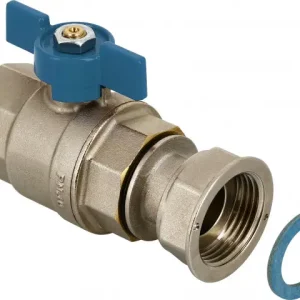 Betaalbaar Bonfix Kogelkraan/schuifafsluiter - Kogelkraan met blauwe vlindergreep 1 x 1 - binnendraad x wartel