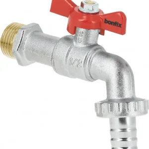 Merkproduct Bonfix Kogelkraan/schuifafsluiter - Tapkraan met rode vlinder - kogelafdichting en slangaansluiting 3/4 - 1 x buitendraad