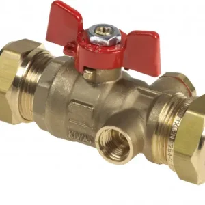 Nieuw Bonfix Stopkraan in kogeluitvoering Met aftapgelegenheid - en vlinder hendel 22 - 2 x knel