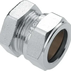 Tijdelijk Beschikbaar Bonfix knelkoppeling - Eindkoppeling - 22mm - Vertint Messing