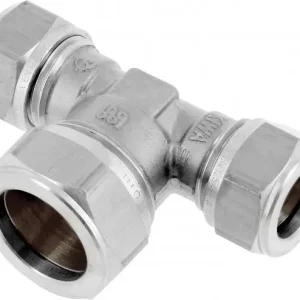 Bonfix knelkoppeling - T-stuk verlopend - 15mm x 22mm x 15mm - Vertint Messing Merkproduct