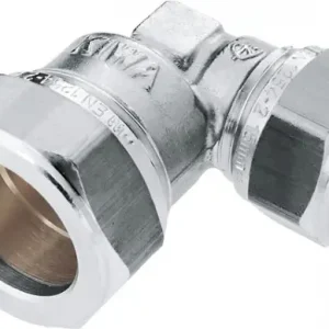 Bonfix knelkoppeling - Verloopknie - 15mm x 12mm - Vertint Messing Populair