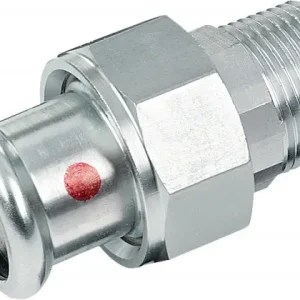 Beperkte Voorraad Bonfix Pressfitting staalverzinkt CV 3-delige koppeling 1-1/2" x 42 - met vlakke dichting - conische buitendraad (R) x press (m-profiel)