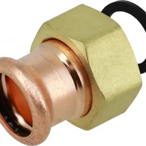 Op = Op Bonfix Pressfitting roodkoper WATER Wartelkoppeling - met vlakke dichting 1-1/2" x 35 - binnendraad x press - (m-profiel)