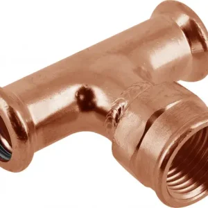 Ambachtelijk Bonfix Pressfitting roodkoper WATER T-koppeling - binnendraad 15x1/2x15 - press x lange binnendraad x press - (m-profiel)