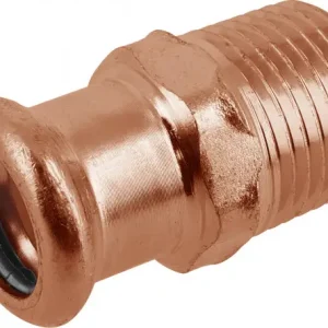 Seizoensaanbieding Bonfix Pressfitting roodkoper WATER Puntstuk 3 x 88,9 - conische buitendraad x press - (m-profiel)