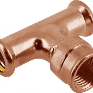Topkwaliteit Bonfix Pressfitting roodkoper GAS T-koppeling 15x1/2x15 - press x lange binnendraad x press - (m-profiel)