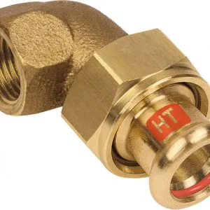 Laatste Kans Bonfix Pressfitting roodkoper SOLAR 3-delige Kniekoppeling 90° 1" x 28 - lange binnendraad x press - (m-profiel) - 603515