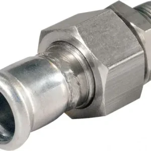 Must-Have Bonfix Pressfitting RVS 316L 3-delige koppeling - vlakdichtend 2 x 54 - buitendraad (R) x press - (m-profiel) - Zilver