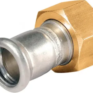 Bestel Nu Bonfix Pressfitting RVS 316L Wartelkoppeling 2 3/8 x 54 - met vlakke dichting - binnendraad (G) x press - (m-profiel) - 206235