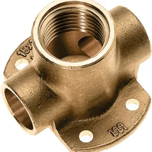 Bonfix Messing soldeerfitting Muurplaat dubbel - laag 12 x 3/8 x 12 - capillair x binnendraad x capillair Merkproduct