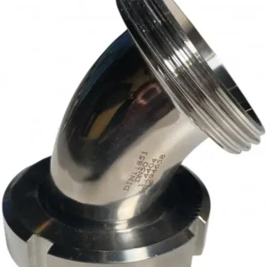 Betrouwbaar Melkkoppeling - Zuivelkoppeling - DIN 11851 - Koppelbocht 45° - Puntstuk wartel x Draadstuk - DN80 x DN80 - RVS 316