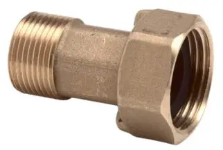 Messing 2-delige koppeling voor watermeter - 1" x 1-1/4" - set à 2 stuks Tijdelijk Beschikbaar