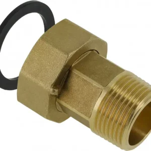 Bonfix 2-delige rechte koppeling - Messing 1 x 1-1/4" - met vlakke dichting voor water - conische buitendraad x wartelmoer Aanbieding