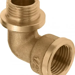 Must-Have Bonfix messing knie met kraag - 2-1/2'' binnendraad x buitendraad