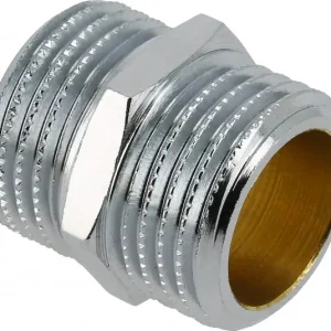 Weekendaanbieding Bonfix Draadfitting Dubbele nippel 1/2 - 2 x buitendraad - chroom