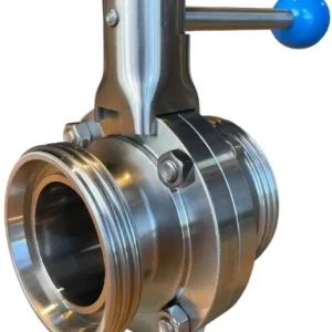 Bulkbestelling Melkkoppeling - Zuivelkoppeling - DIN 11851 - Vlinderklep - Draadstuk x Draadstuk - DN32 - RVS 304 - Afdichting Silicone