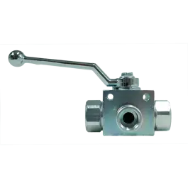 Geld-Terug-Garantie Kogelkraan 1/2'' binnendraad - 3-weg - RVS316 - L-boring